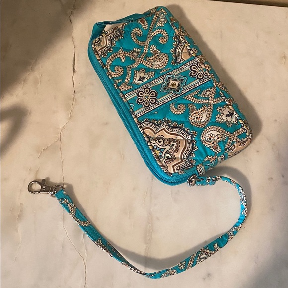 Vera Bradley Turquoise Paisley Wristlet/Tech Case - Picture 4 of 5